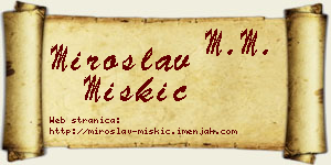 Miroslav Miškić vizit kartica